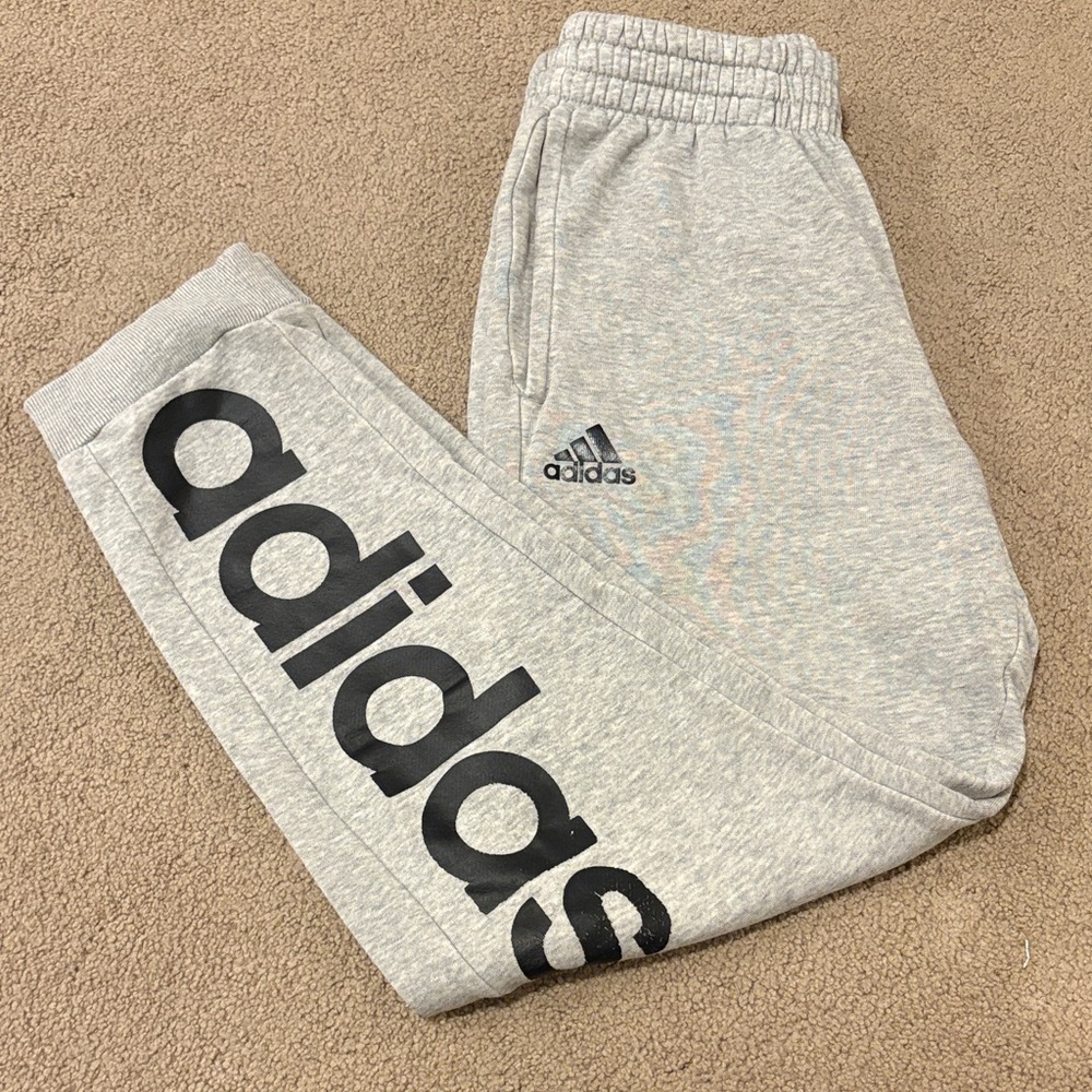 Adidas Kids Light Gray Joggers - Picture 1 of 6
